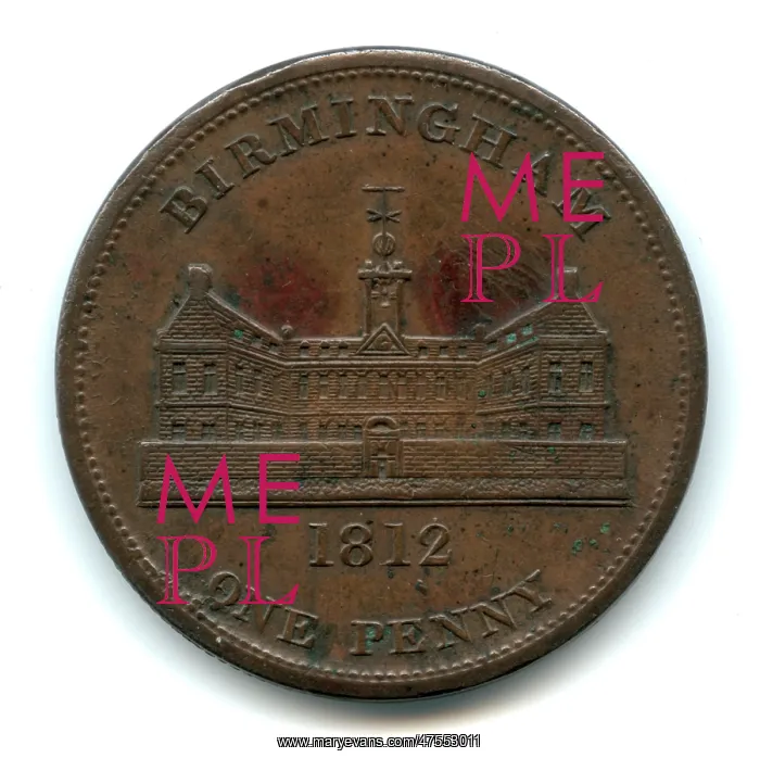 : Birmingham workhouse penny, 1812 : Birmingham workhouse penny, 1812