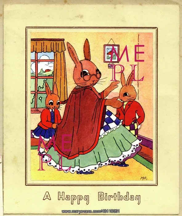  : Birthday Card, Bunny Rabbits