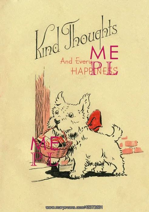  : Birthday card, Dog with basket