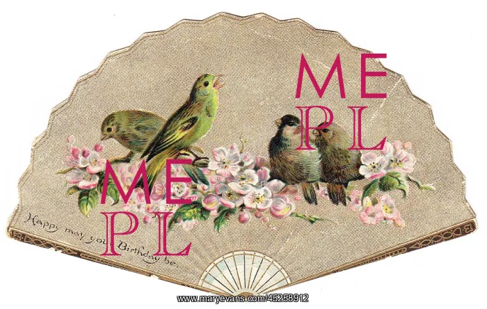 : Birthday card in the form of a fan : Birthday card in the form of a fan