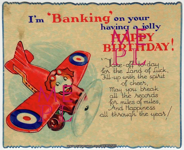  : Birthday card, RAF flying dog pilot