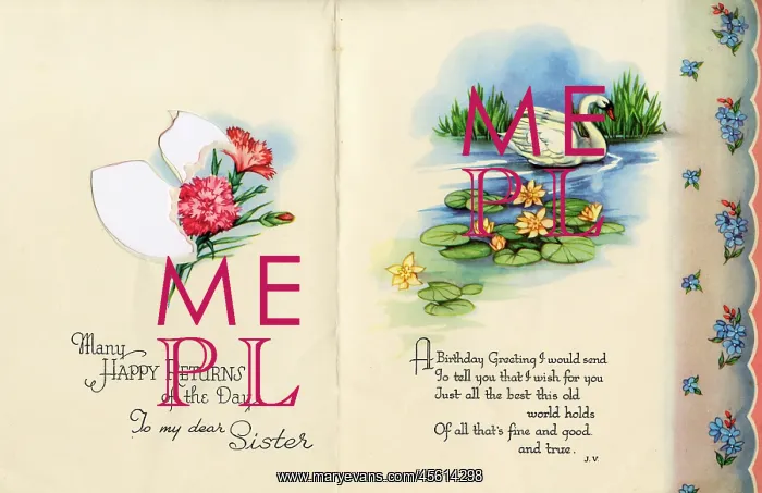 : Birthday card for a sister : Birthday card for a sister