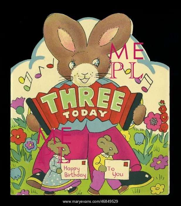 : Birthday card, three today : Birthday card, three today