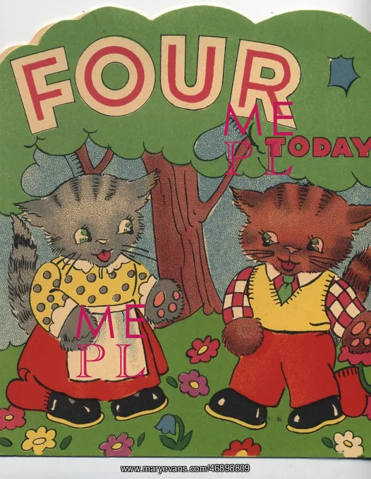 : Birthday Card - Four Today : Birthday Card - Four Today
