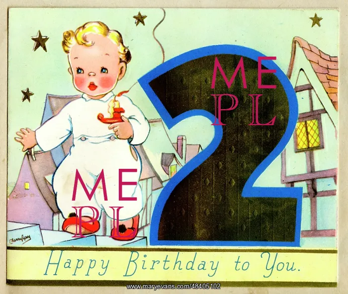  : Birthday card, Two Years Old
