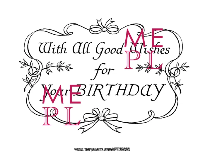 : Birthday Greeting with ribbon border : Birthday Greeting with ribbon border