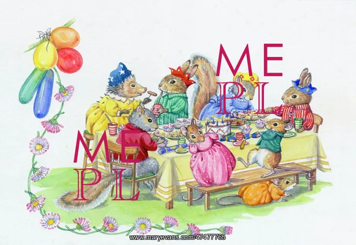  : Birthday Party ' animals at tea party