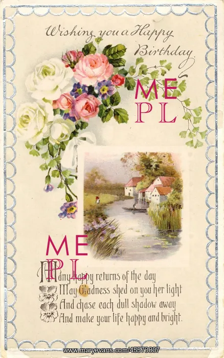 : Birthday postcard from mother to daughter : Birthday postcard from mother to daughter
