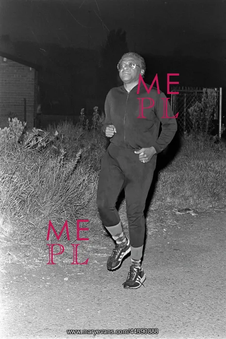  : Bishop Desmond Tutu out jogging
