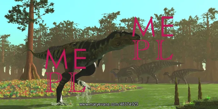 : A Bistahieversor splashes through a swampy area : A Bistahieversor splashes through a swampy area