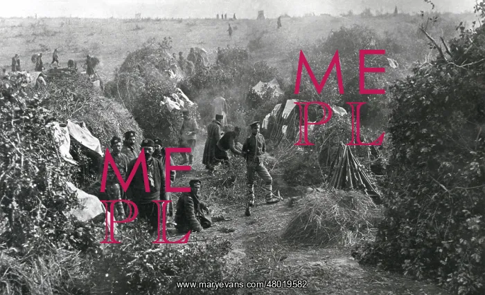 : Bivouac in Bulgarian lines round Adrianople, Turkey : Bivouac in Bulgarian lines round Adrianople, Turkey