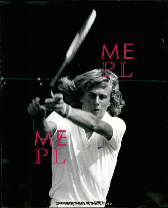 : Bjorn Borg in tennis match at Wimbledon : Bjorn Borg in tennis match at Wimbledon
