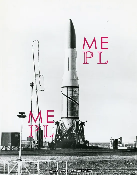 : Black Arrow three-stage satellite launcher at Woomera : Black Arrow three-stage satellite launcher at Woomera