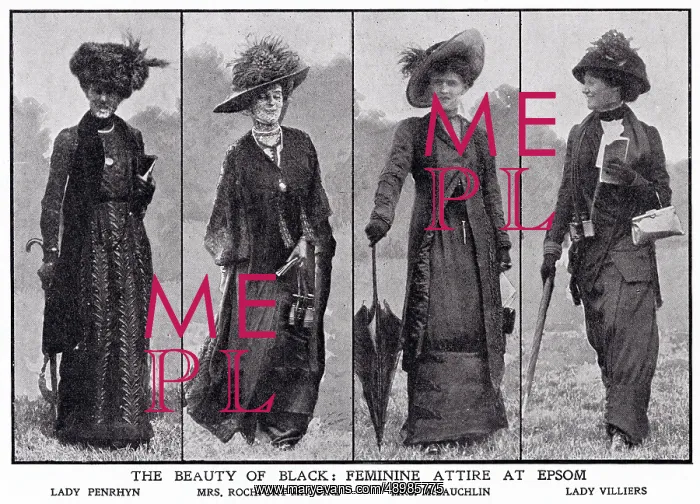 : Black attire at Epsom 1910 : Black attire at Epsom 1910