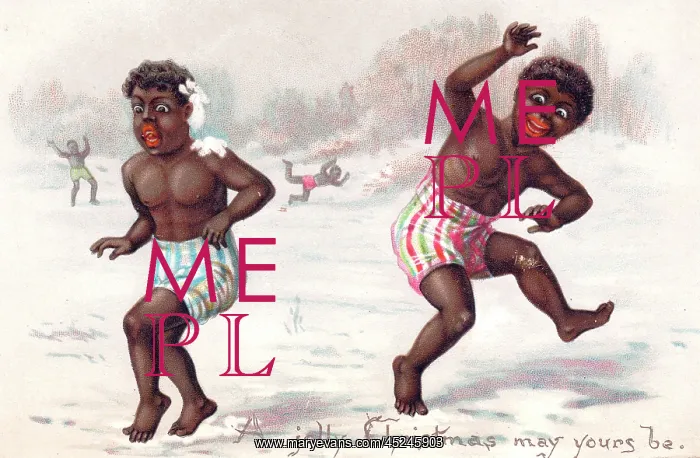 : Two black boys on a Christmas card : Two black boys on a Christmas card