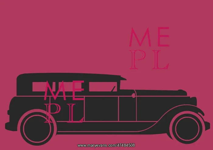 : Black Car on Maroon Background : Black Car on Maroon Background