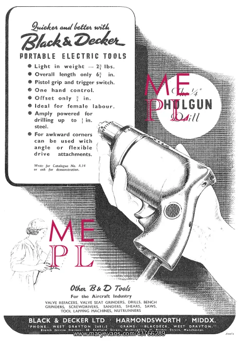 : Black & Decker HOLGUN Drill. 1940 : Black & Decker HOLGUN Drill. 1940