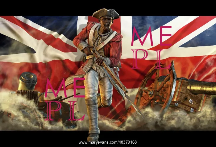 : Black slave fighting for the British in the American : Black slave fighting for the British in the American