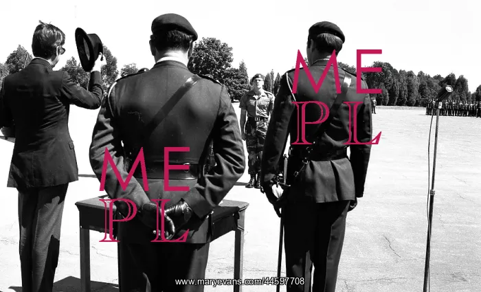 : Black and white photo of defence minister Peter : Black and white photo of defence minister Peter