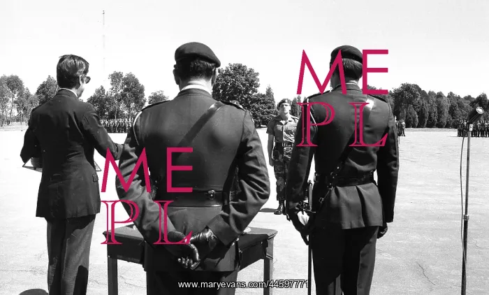 : Black and white photo of defence minister Peter : Black and white photo of defence minister Peter