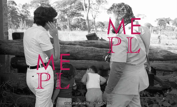 : Black and white photo of farm owners and their : Black and white photo of farm owners and their