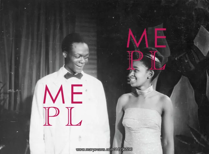 : Black and white portrait of Dolly Rathebe and : Black and white portrait of Dolly Rathebe and