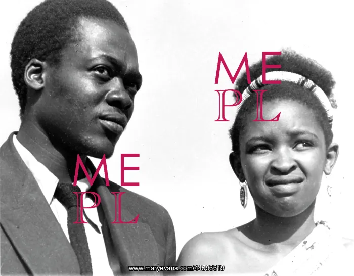 : Black and white portrait of Dolly Rathebe and : Black and white portrait of Dolly Rathebe and