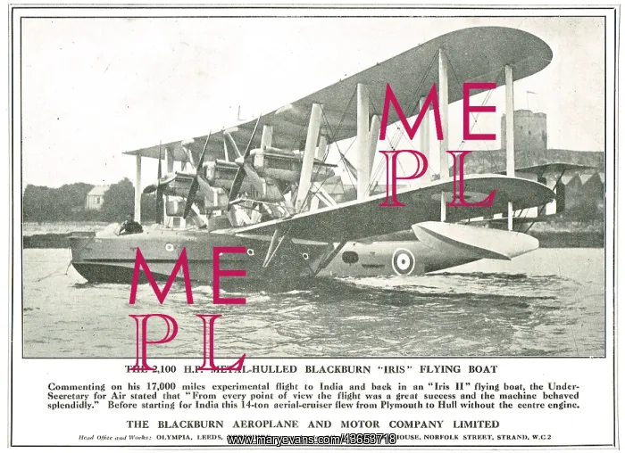 : Blackburn Iris II Flying Boat : Blackburn Iris II Flying Boat