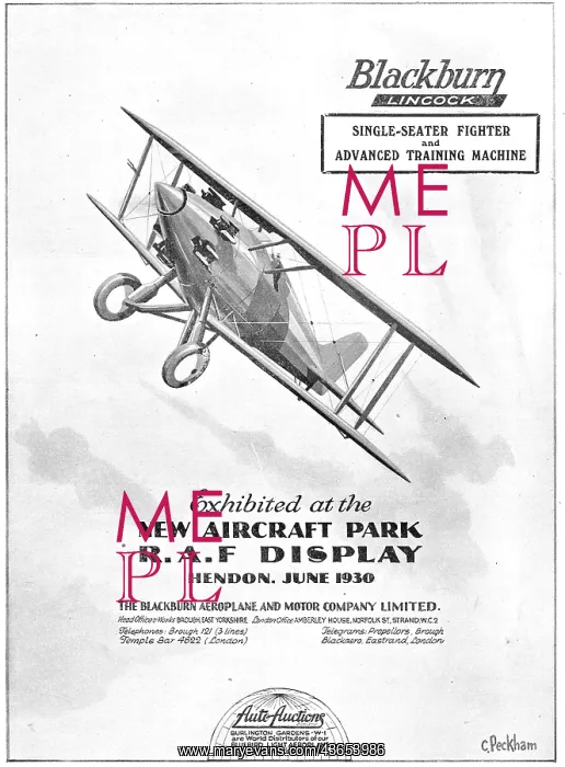 : Blackburn Lincock Fighter Aircraft : Blackburn Lincock Fighter Aircraft