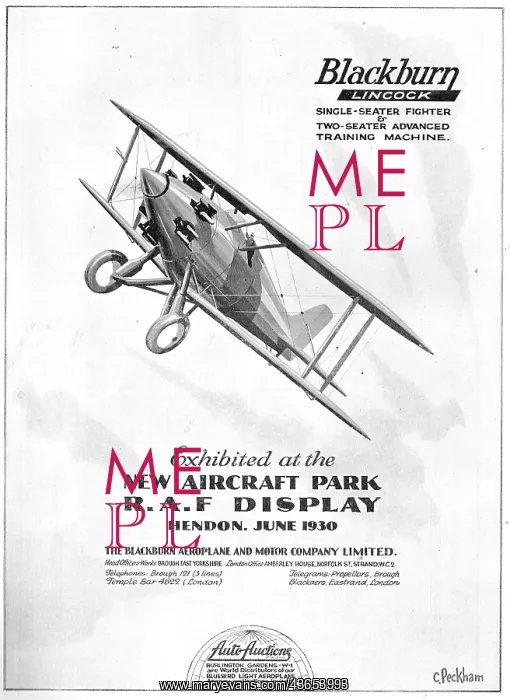 : Blackburn Lincock Two-Seater Advanced Training Machine : Blackburn Lincock Two-Seater Advanced Training Machine