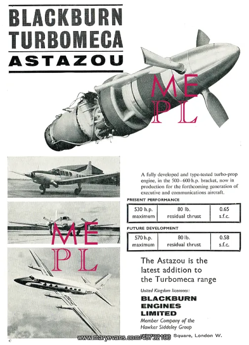 : Blackburn Turbomeca Astazou. Hawker Siddeley : Blackburn Turbomeca Astazou. Hawker Siddeley