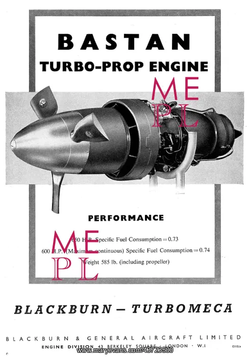 : Blackburn Turbomeca Bastan : Blackburn Turbomeca Bastan