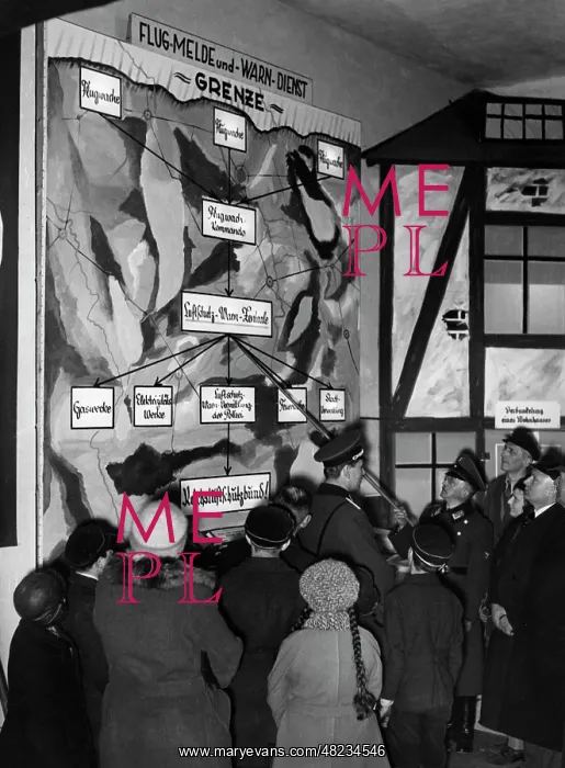 : Blackout exercise in the air raid information center in : Blackout exercise in the air raid information center in
