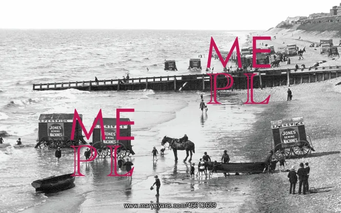  : Blackpool, Bathing Machines on the Beach 1890