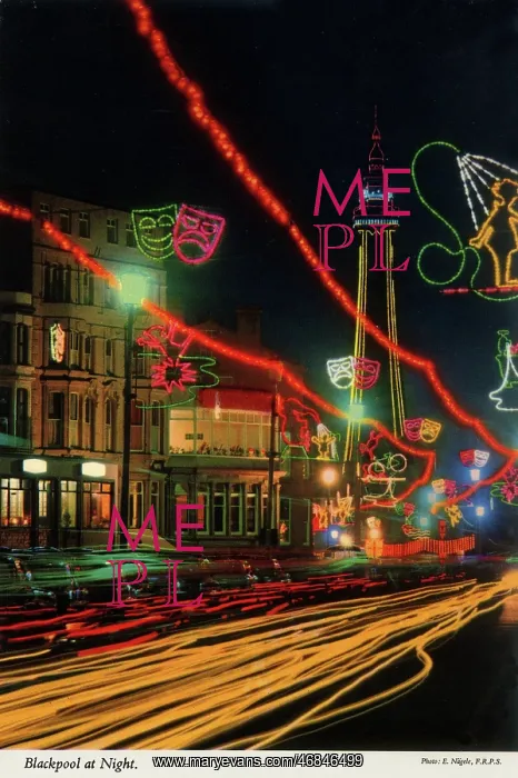  : Blackpool at Night - John Hinde postcard