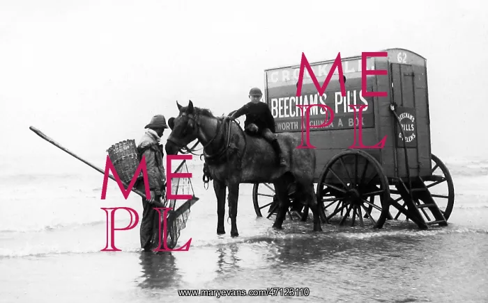  : Blackpool Shrimper and bathing machine in 1890