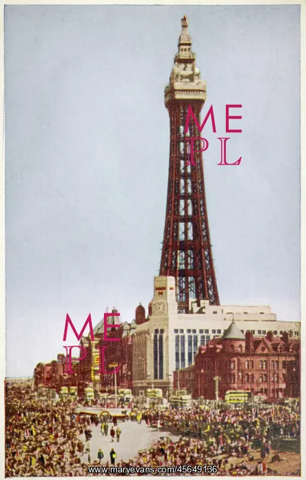 : Blackpool Tower, Lancashire, and a crowded beach : Blackpool Tower, Lancashire, and a crowded beach