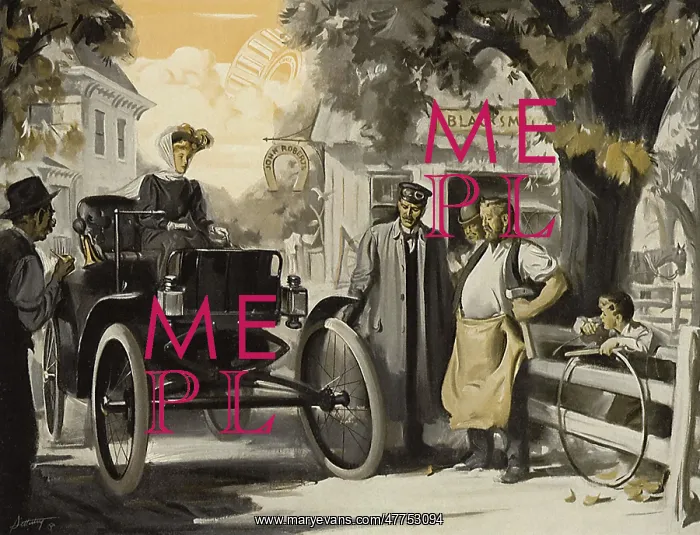 : Blacksmith examines Broken Down Car : Blacksmith examines Broken Down Car