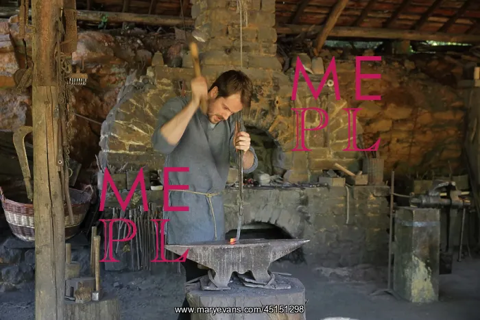: Blacksmith in the forge, Chateau de Guedelon : Blacksmith in the forge, Chateau de Guedelon