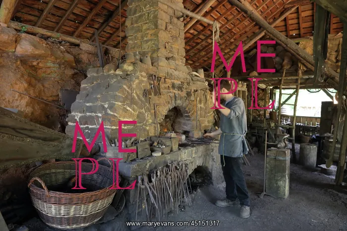 : Blacksmith in the forge, Chateau de Guedelon : Blacksmith in the forge, Chateau de Guedelon