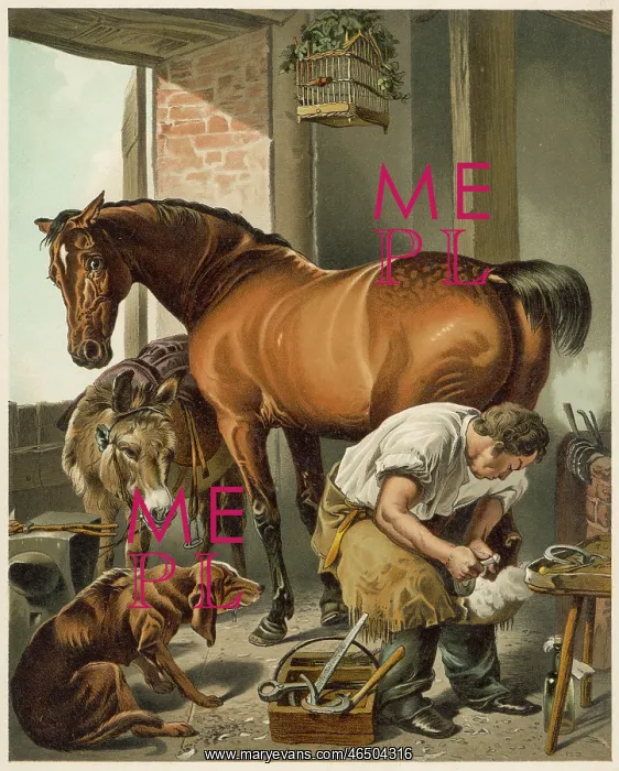 : Blacksmith - Horse - 19th century : Blacksmith - Horse - 19th century