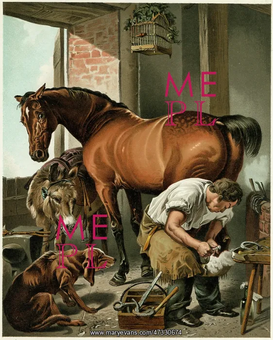 : Blacksmith - Horse - 19th century : Blacksmith - Horse - 19th century