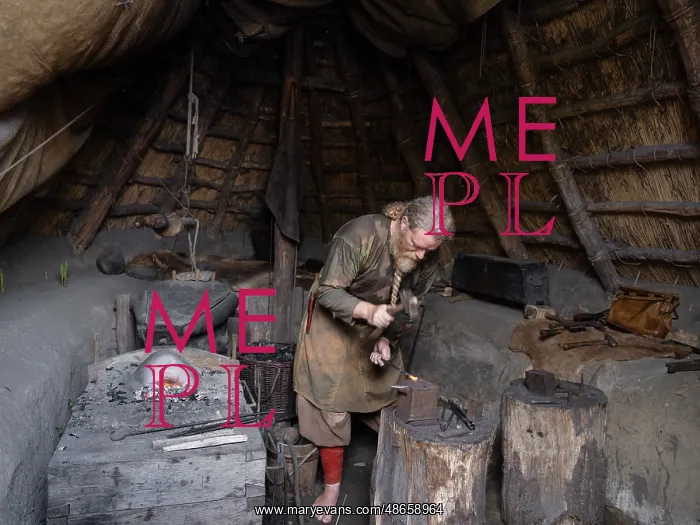: Blacksmith, Ribe Viking Centre, Ribe, Denmark : Blacksmith, Ribe Viking Centre, Ribe, Denmark