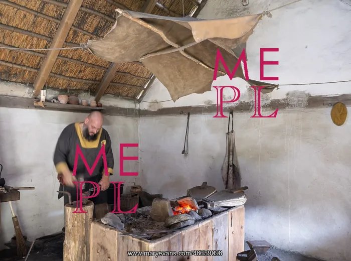 : Blacksmith, Viking Center Fyrkat, Hobro, Jutland, Denmark : Blacksmith, Viking Center Fyrkat, Hobro, Jutland, Denmark