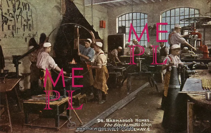 : Blacksmith's Shop at Barnardo's Home, Stepney Causeway : Blacksmith's Shop at Barnardo's Home, Stepney Causeway