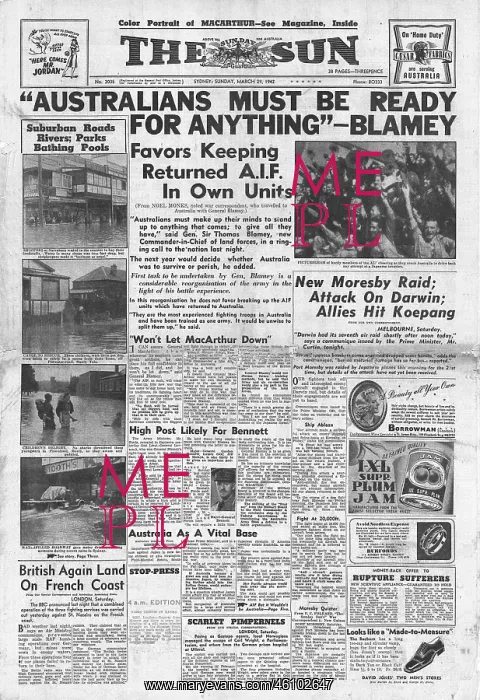 : Blamey tells Australians Be Ready For Anything : Blamey tells Australians Be Ready For Anything