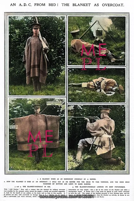 : A blanket converted into an overcoat for British soldiers : A blanket converted into an overcoat for British soldiers