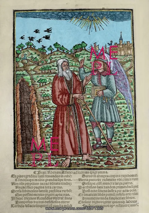 : Blanquerna by Ramon Llull (1235-1316). Colored engraving : Blanquerna by Ramon Llull (1235-1316). Colored engraving