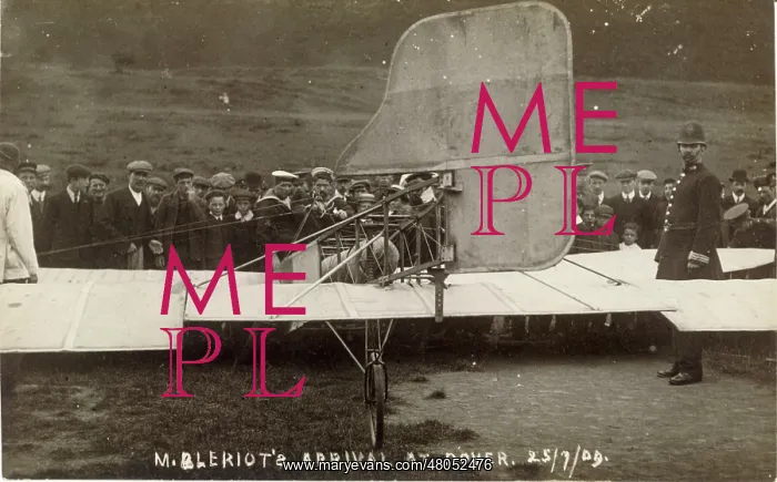 : The Bleriot XI showing its flotation cylinder : The Bleriot XI showing its flotation cylinder