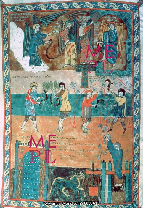 : Blessed of Valcavado. Illuminated codex. Detail : Blessed of Valcavado. Illuminated codex. Detail